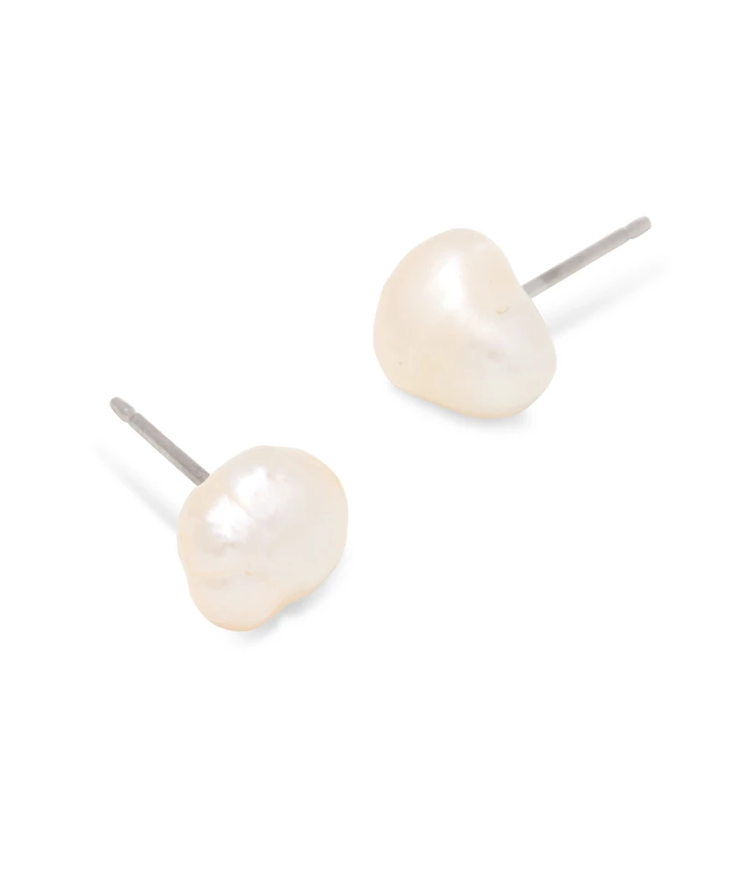 brook & york "14k Gold" Olive Biwa Imitation Pearl Stud Earrings