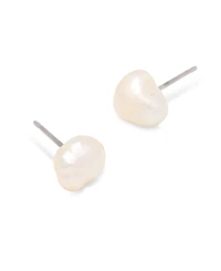 brook & york "14k Gold" Olive Biwa Imitation Pearl Stud Earrings