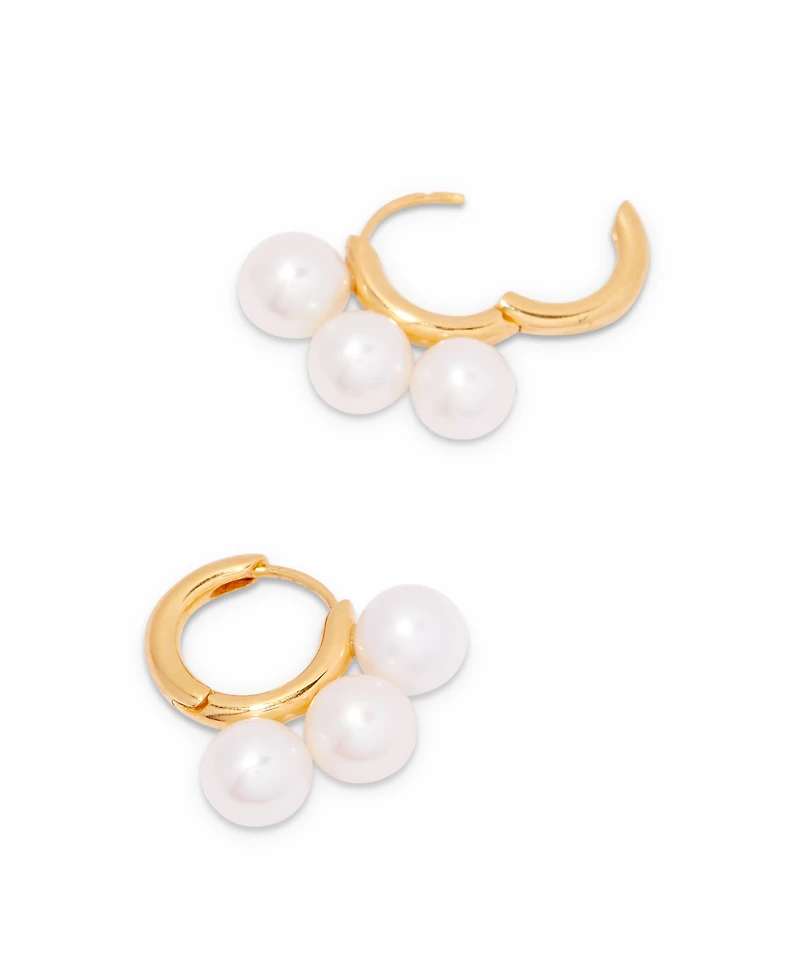 brook & york Victoria "14k Gold" Vermeil Imitation Pearl Huggies
