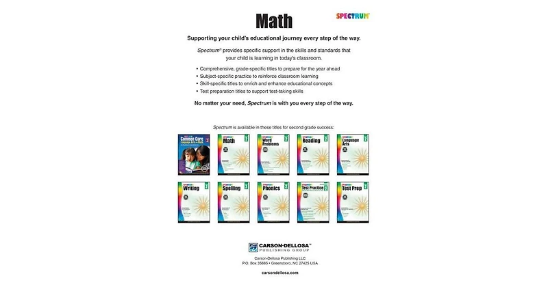 Spectrum Math, Grade 2 by Spectrum Compiler
