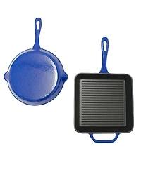 BergHOFF Neo 2pc Cast Iron 10" Fry and Grill Pan Cookware Set