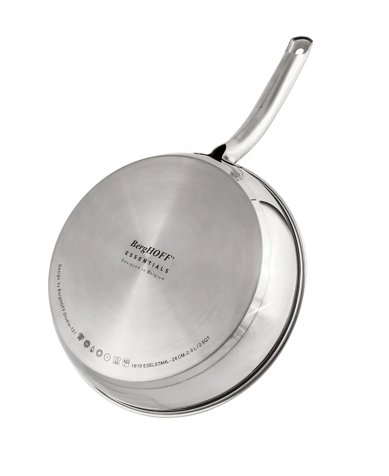 BergHOFF Belly 18/10 Stainless Steel 2.5 Quart Skillet with Glass Lid