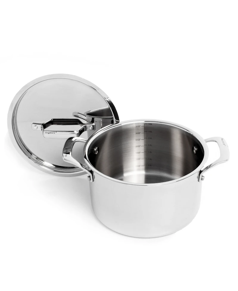 BergHOFF Professional Tri-Ply 18/10 Stainless Steel 8" Stockpot with Ss Lid, 4qt.