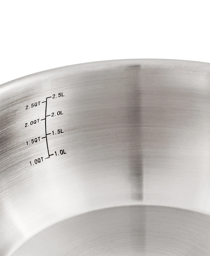 BergHOFF Belly Shape 3pc 18/10 Stainless Steel Fry Pan & Saucepan Cookware Set with Glass Lid