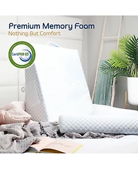 Nestl 7.5" Cooling Foam Wedge Pillow with Bolster Pillow