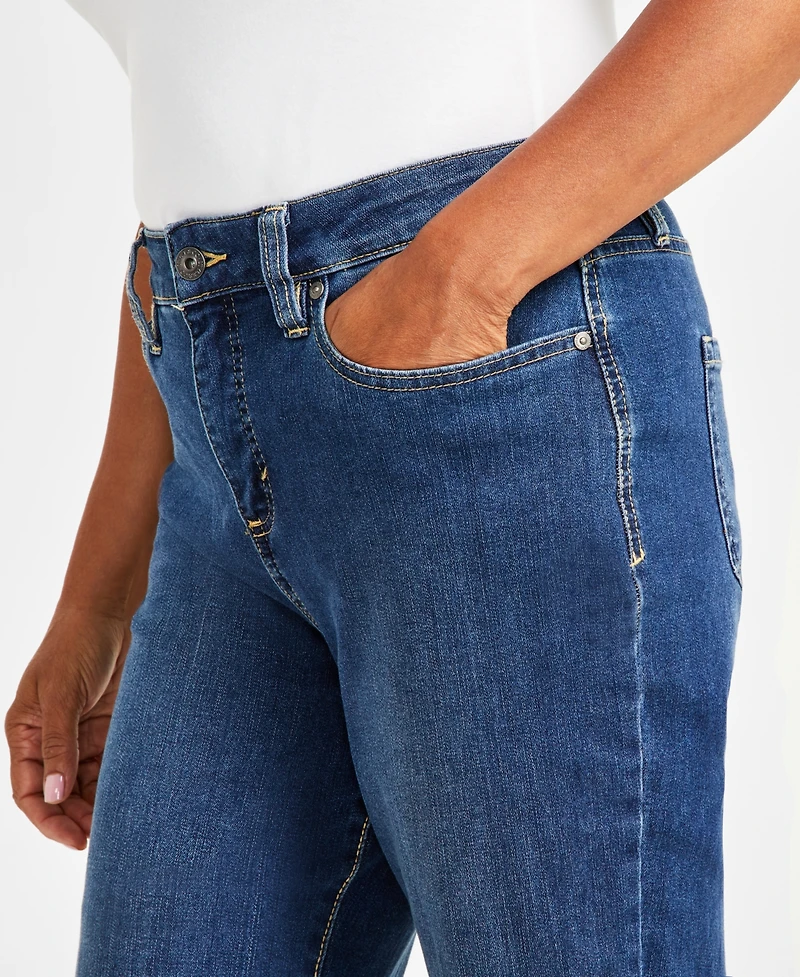 Style & Co Women's Curvy Straight-Leg High Rise Jeans, Created for Macy's