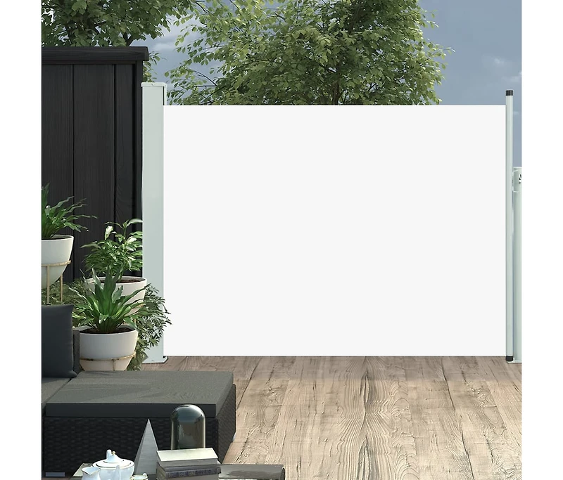 Patio Retractable Side Awning 47.2"x196.9" Cream