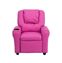 Contemporary Kids Recliner Chair With Cup Holder And Headrest