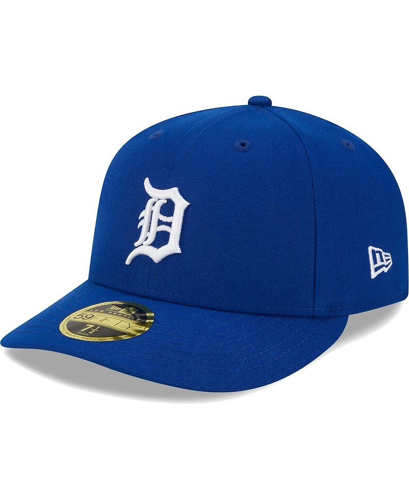 Men's New Era Royal Detroit Tigers White Logo Low Profile 59FIFTY Fitted Hat
