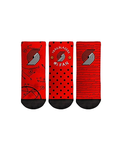 Toddler Boys and Girls Rock 'Em Socks Portland Trail Blazers #1 Fan 3-Pack Crew Socks Set