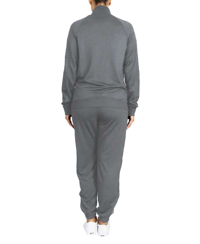 Galaxy By Harvic Women's Moisture Wicking Performance Active Track Jacket and Jogger Set