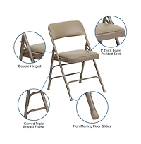 4 Pack Home & Office Portable Party Events Padded Metal Folding Chair