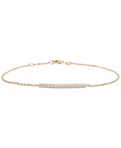 Wrapped Diamond Bar Bracelet (1/10 ct. t.w.) in 14k Gold, Created for Macy's