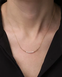 Wrapped Diamond Curved Bar Statement Necklace (1/4 ct. t.w.) in 14k Gold, 15" + 2" extender, Created for Macy's
