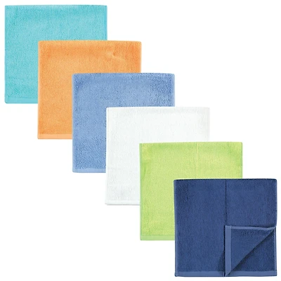 Hudson Baby Infant Boy Rayon from Bamboo Burpcloth 6pk, Citrus, One