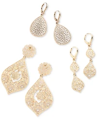 Marchesa Gold-Tone Filigree Drop Earrings