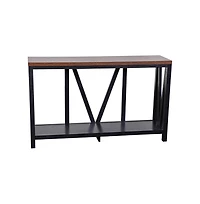Erikson Modern Farmhouse Engineered Wood Sofa Table With Bracing And Lower Shelf