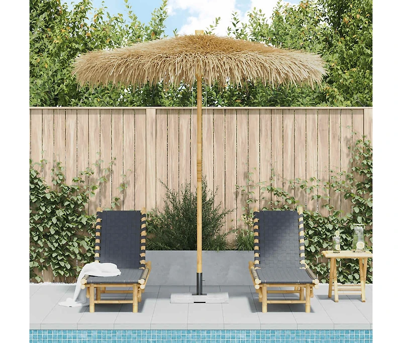 Bamboo Garden Parasol 106.3" with Banana Leaf Roof