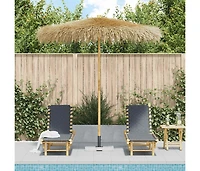 Bamboo Garden Parasol 106.3" with Banana Leaf Roof