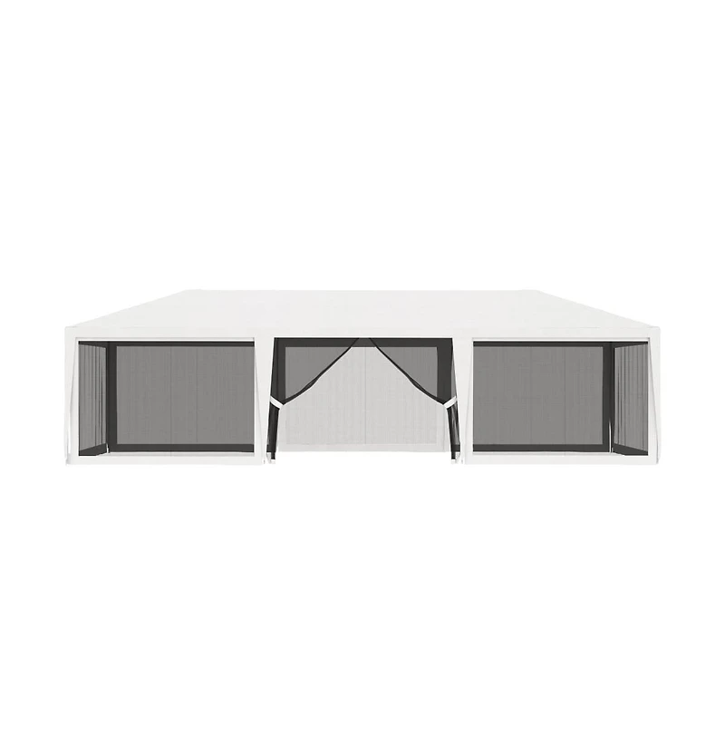 Party Tent with 4 Mesh Sidewalls 13.1'x29.5' White