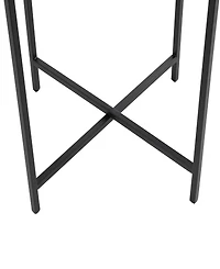 Rosemary Lane 24" Metal with Textured Glass Tabletop X-Shaped Accent Table