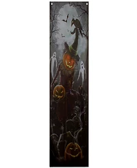 70.75" Scary Jack-o'-Lantern in Graveyard Halloween Door Decoration