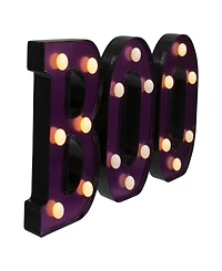 6.5" Led Lighted Purple "Boo" Halloween Marquee Sign