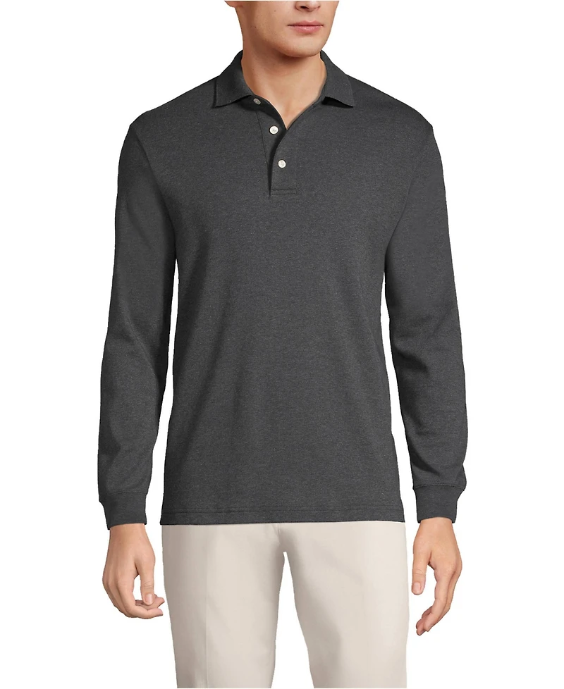 Lands' End Men's Long Sleeve Cotton Supima Polo Shirt