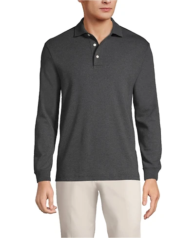 Lands' End Men's Long Sleeve Cotton Supima Polo Shirt