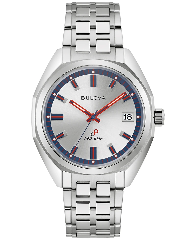 Bulova Men's Classic Jet Star Stainless Steel Bracelet Watch 40mm Gift Set