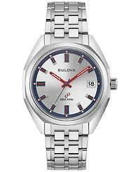 Bulova Men's Classic Jet Star Stainless Steel Bracelet Watch 40mm Gift Set