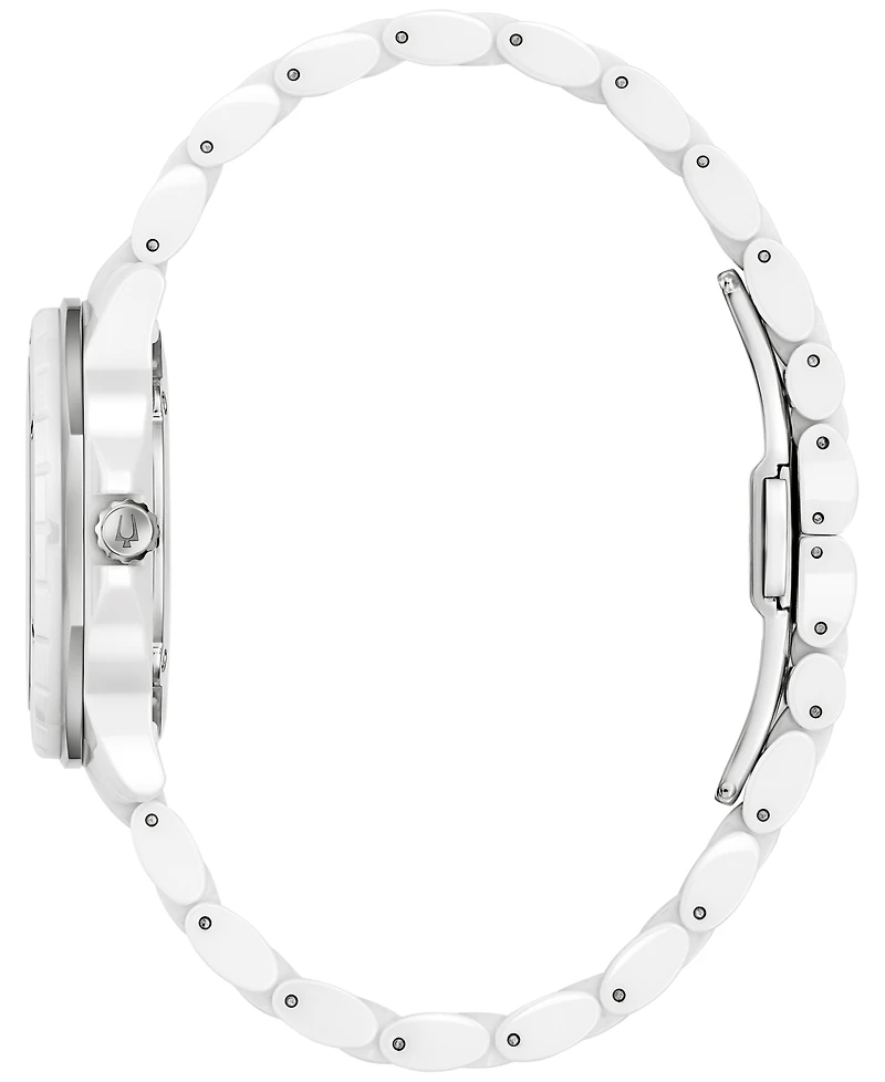 Bulova Women's Marine Star Marc Anthony Series A Diamond Accent White Ceramic Bracelet Watch 36mm