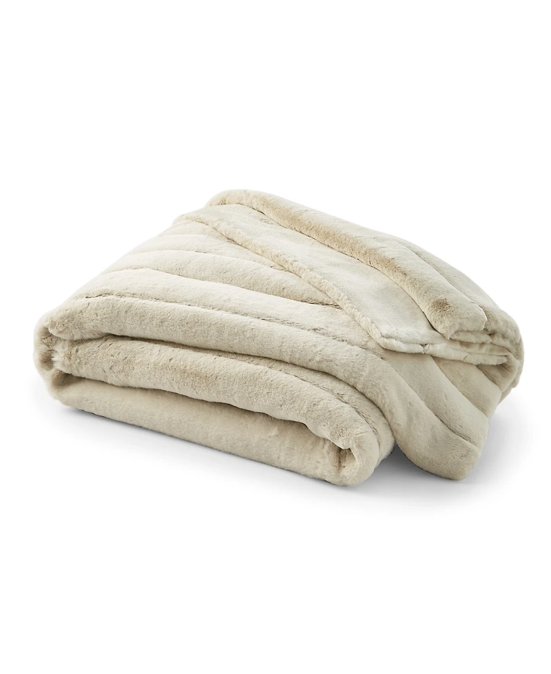 Hotel Collection Channeled Faux Fur Throw, 50" x 60", Exclusively at Macy's