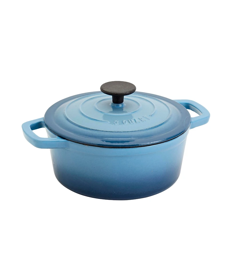 Smith and Clark Cast Iron 3 Quart Round Enamel Dutch Oven