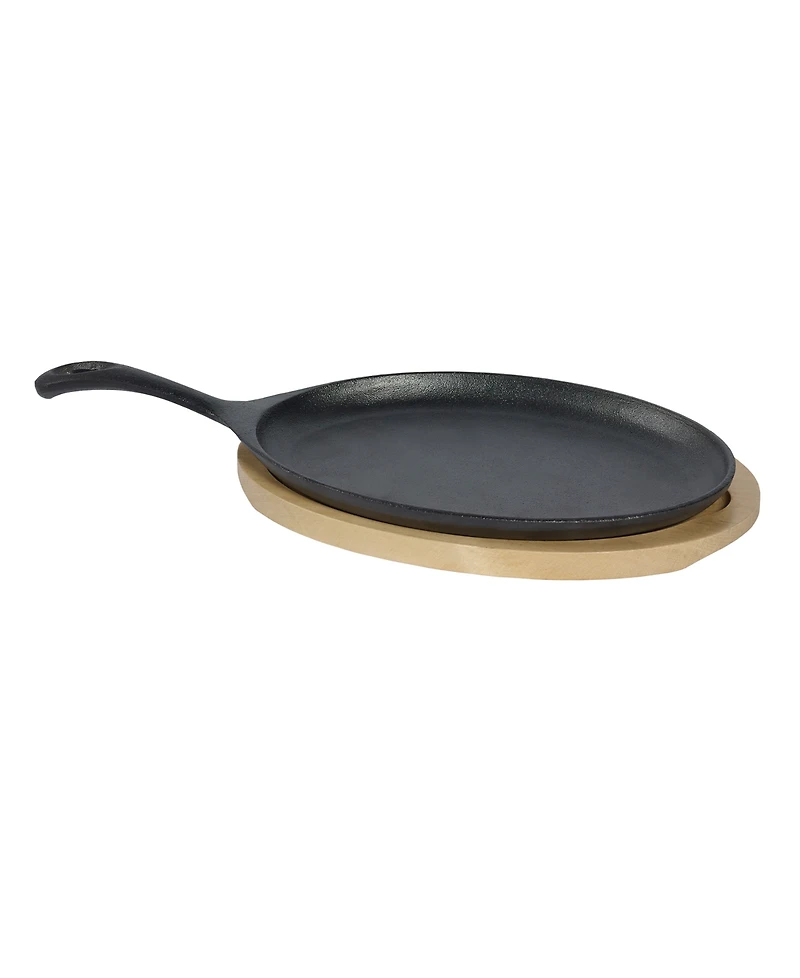 Basic Essentials 2 Piece Cast Iron Oval Fajita Plate