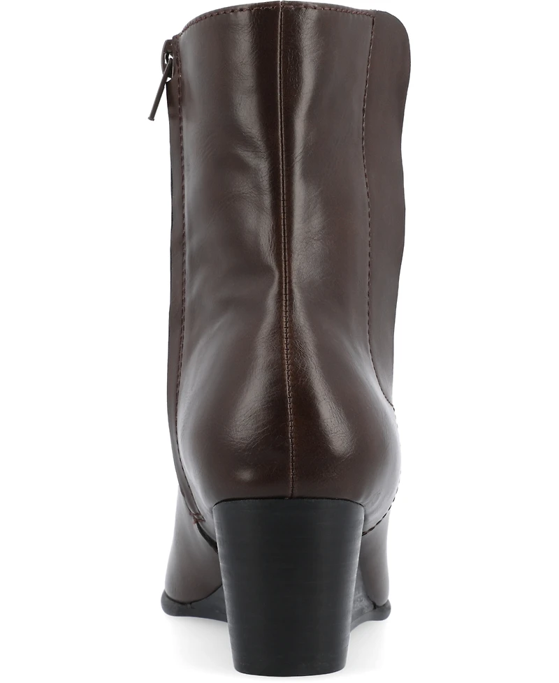 Journee Collection Women's Kylo Stacked Wedge Ankle Booties