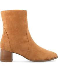 Journee Collection Women's Hayven Block Heel Almond Toe Booties