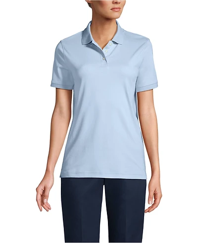 Lands' End Women's School Uniform Short Sleeve Interlock Polo Shirt