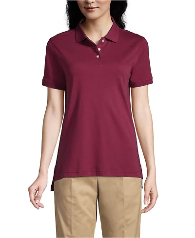 Lands' End Women's School Uniform Short Sleeve Interlock Polo Shirt