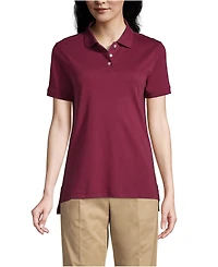 Lands' End Women's School Uniform Short Sleeve Interlock Polo Shirt