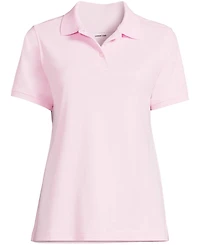 Lands' End Women's School Uniform Short Sleeve Interlock Polo Shirt