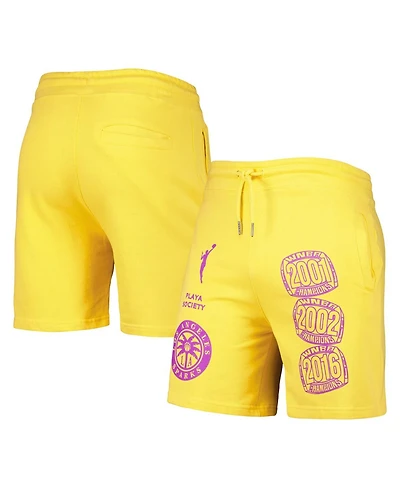 Men's Playa Society Gold Los Angeles Sparks Legacy Logo Shorts