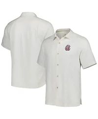 Men's Tommy Bahama White Atlanta Braves Sport Tropic Isles Camp Button-Up Shirt