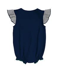 Girls Newborn and Infant Navy, Heather Gray Notre Dame Fighting Irish All The Love Bodysuit Bib Booties Set