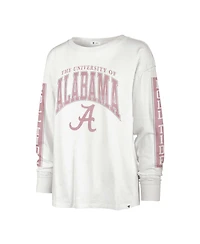 Women's '47 Brand White Alabama Crimson Tide Statement Soa 3-Hit Long Sleeve T-shirt