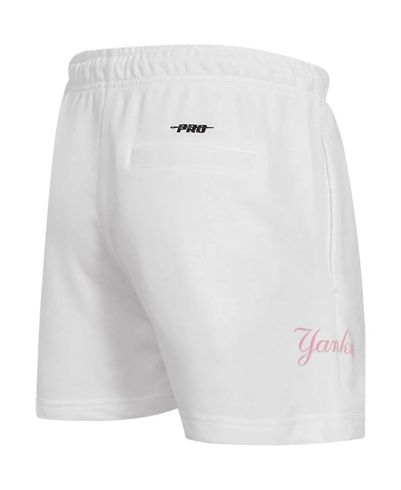 Women's Pro Standard White New York Yankees Washed Neon Shorts