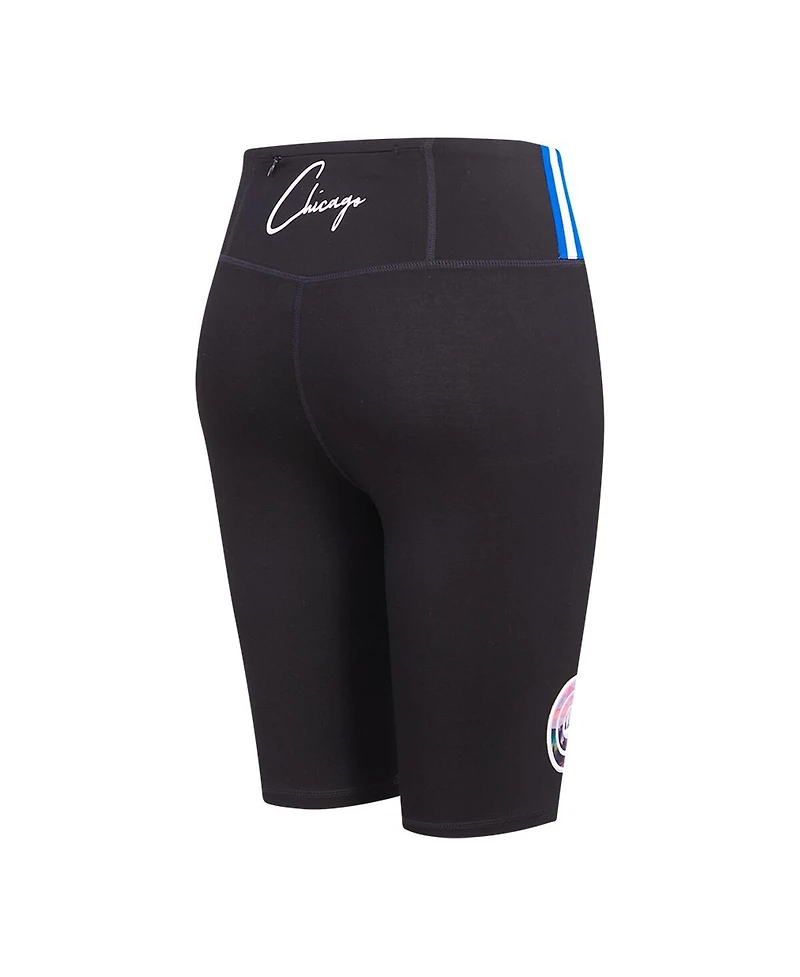 Women's Pro Standard Black Chicago Cubs City Scape Bike Shorts