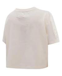 Women's Pro Standard Cream Philadelphia 76ers Neutral Boxy Crop T-shirt
