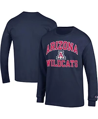 Men's Champion Navy Arizona Wildcats High Motor Long Sleeve T-shirt