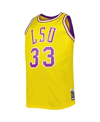 Men's 1990/91 Mitchell & Ness Shaquille O'Neal Gold Lsu Tigers Big and Tall Swingman Jersey